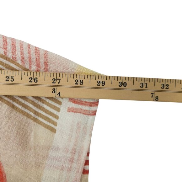 Chicos Linen Poncho Blouse Womens Size S/M Geometric Keyhole Back Pullover - Picture 16 of 16